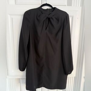 Elegant Black Long Sleeve Dress with twist cutout SHIPS FREE!
